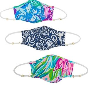 NWT Lilly Pulitzer Face Mask- 3 ChillyLilly Adult Adjustable Masks